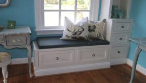 Custom window seats and cabinetry by Reston Painting & Contracting